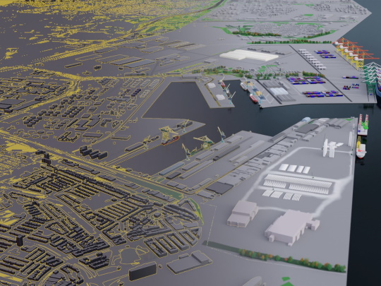 3d visualisation of a port