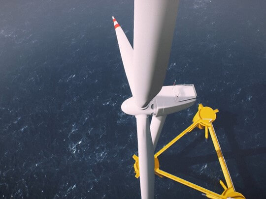 offshore wind turbine birds eye view