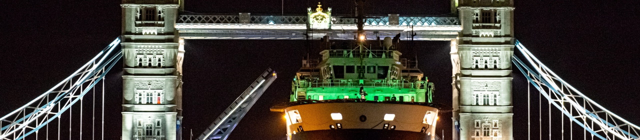 A photo of NLV Pharos in front of Tower Bridge