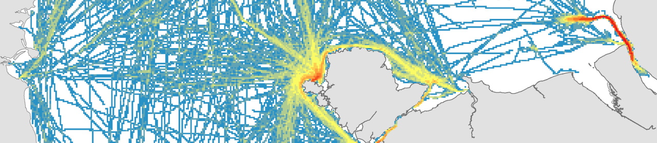 Map of recreational boating intensity in Anglesey